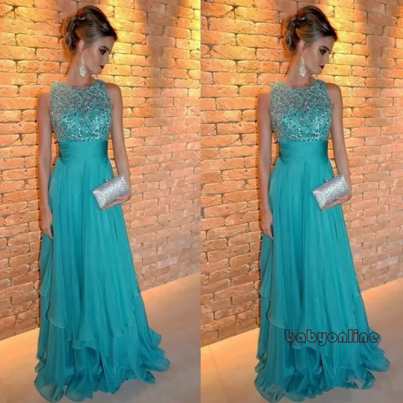 Sequined Top Mother Of The Bride Dresses Vestido De Festa Chiffon Formal Pageant Evening Wedding Party Dress