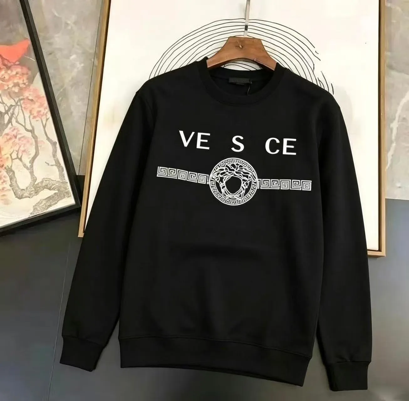 Mens Graphic Prints Sweatshirt Vintage Loose Pullover Business Oversized Autumn Winter Casual Sport Crewneck Top