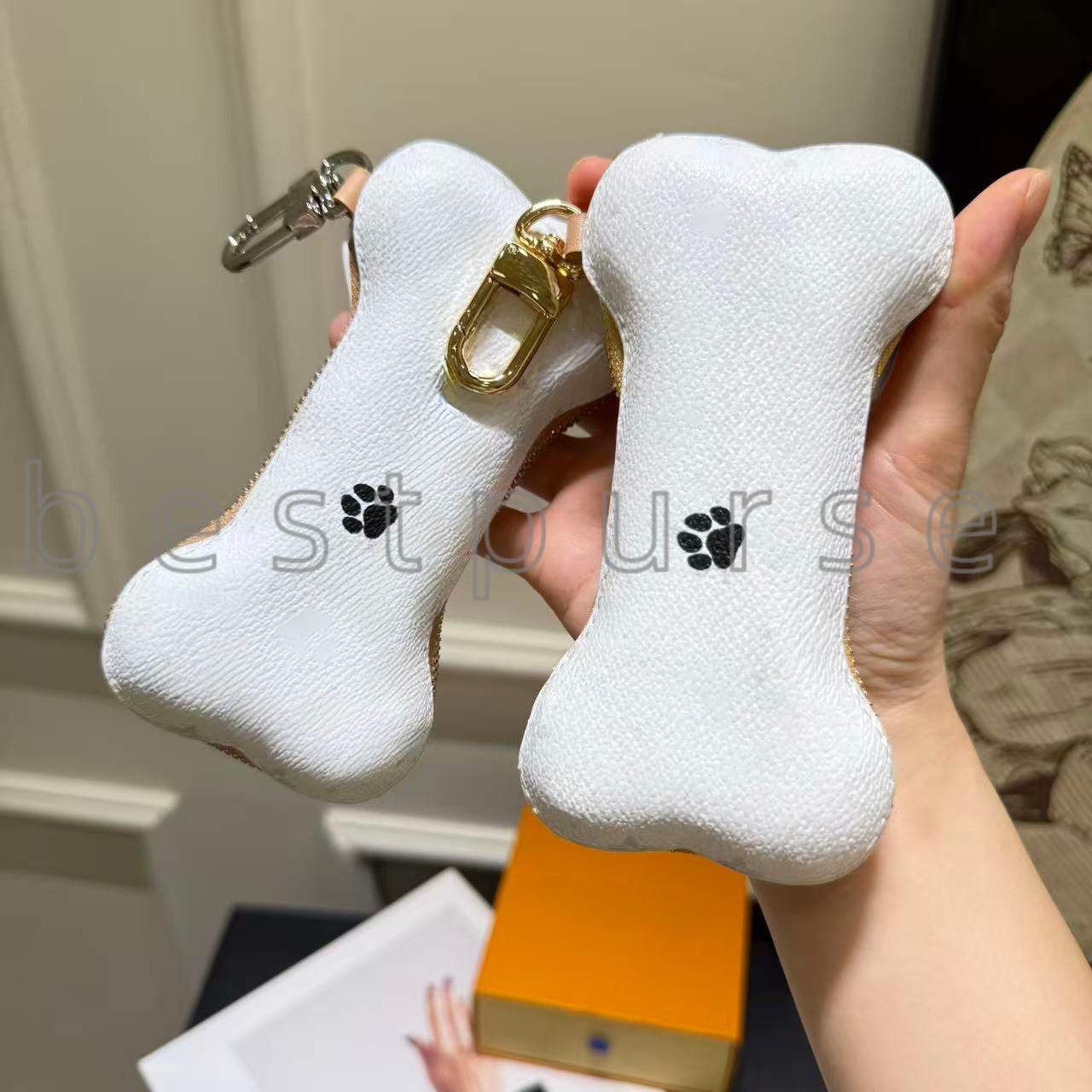 m02285 bone clementine Cute Husky cuddle Cute bear Pouch Earphone Case luxury designer bag charm designer purse wallet cardholder key pouch