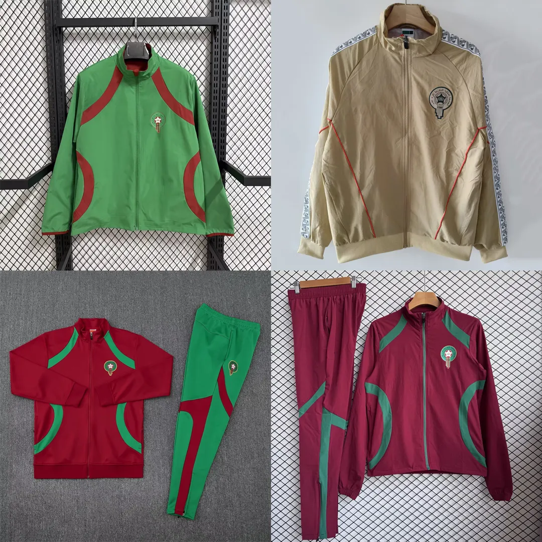 2026 2027 morocco training clothes 26 27 jackets windbreaker sportswear mens set sportswear hoodie coat suit pants long sleeve double sided