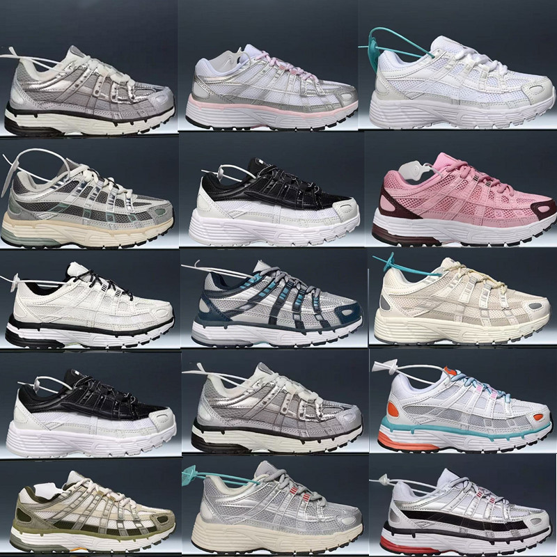 P6000 Chaussures de tennis de course pour enfants en argent métallisé, école primaire en daim, grands garçons et filles, baskets de style de vie