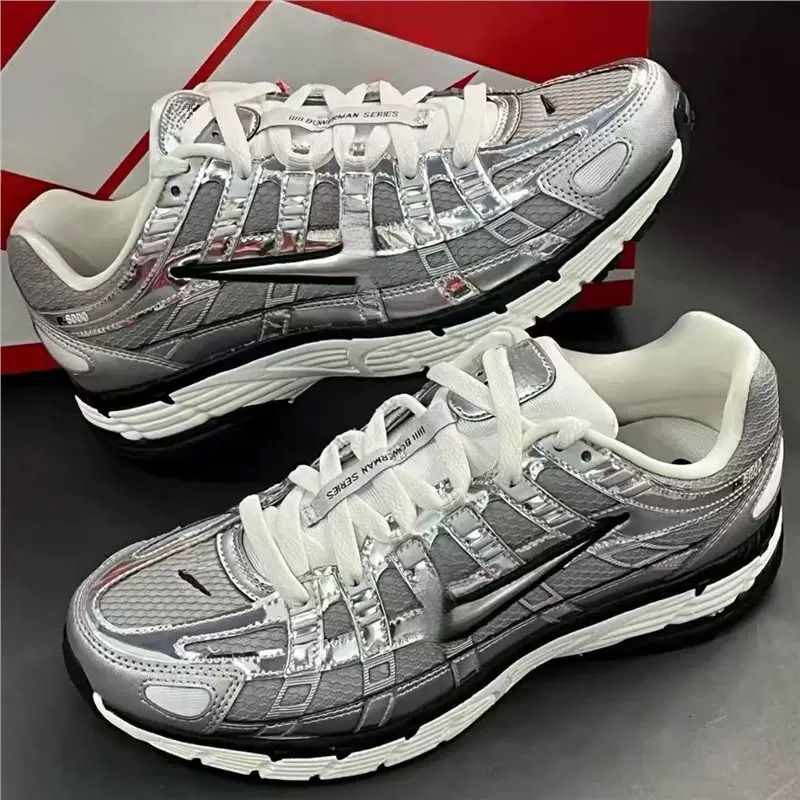 p6000 Sportschoenen Unisex Lichtgewicht Demping Outdoor p6000 Metallic Zilver Trainers Designer Joggingschoenen Voor Heren Dames Dagelijks Wandelen