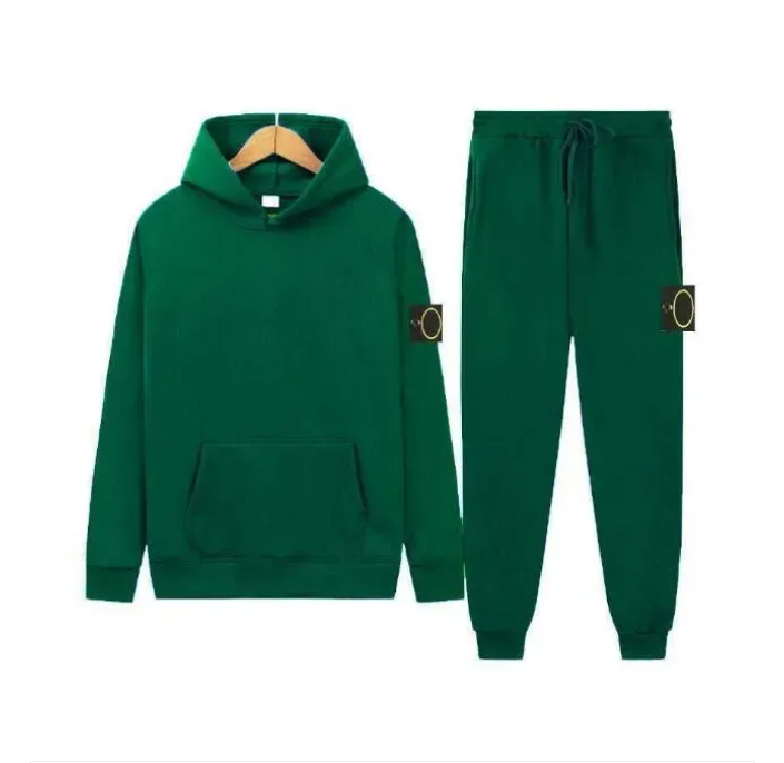 STONE JACKET Designer Mens Tracksuits Sweater Trousers Set Basketball Streetwear Sweatshirts Sports Suit Brand Letter Clothes Thick Hoodies fd