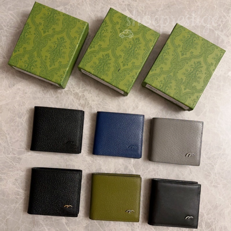 2026 High-quality handcrafted designer textured leather folding wallet, compact with multiple card slots, perfect for men's office and urban ev