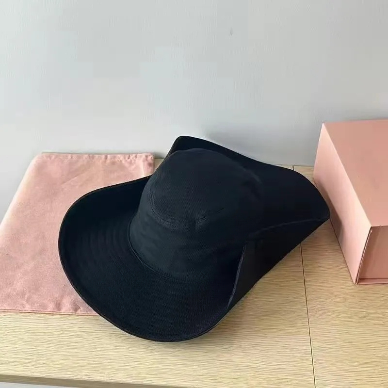 2026 Embroidered letter summer western cowboy style fisherman outdoor camping hiking and mountain climbing hat sun protectionAAAA+