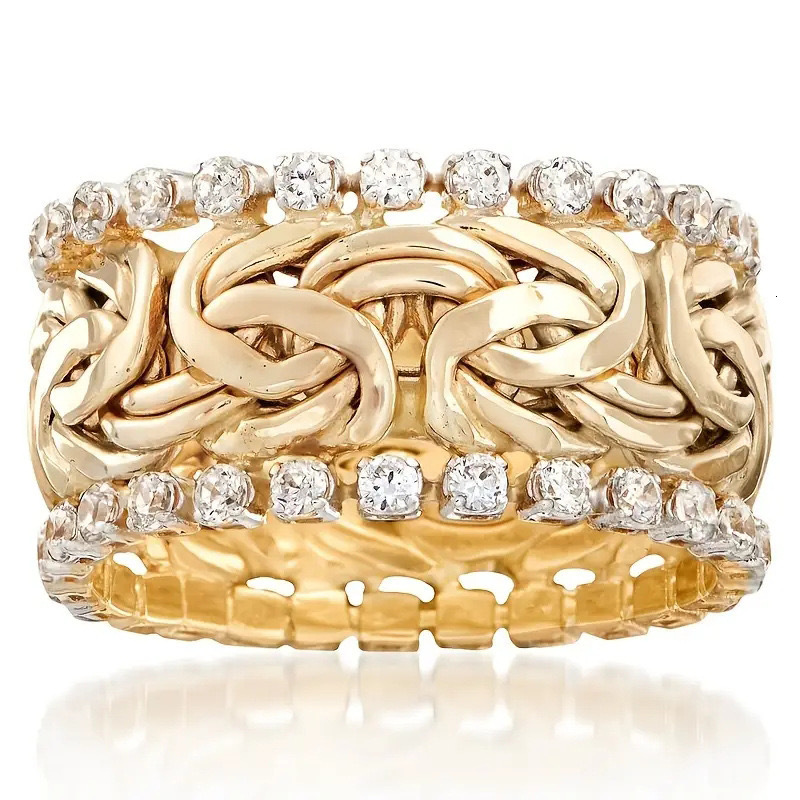 Bague de luxe en diamant, personnalité Punk, symbole de statut à large bande, lignes irrégulières enveloppées, tendance