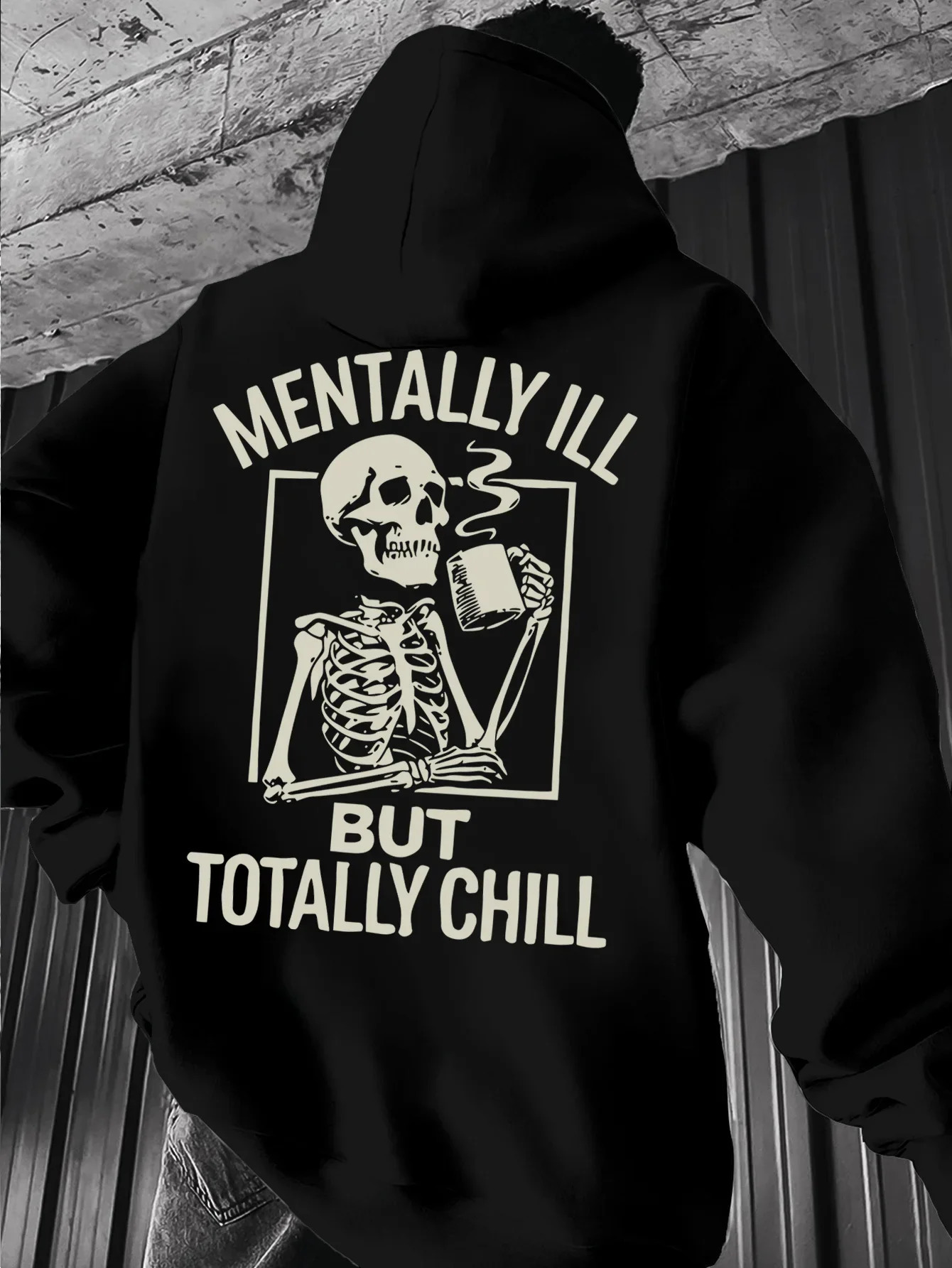 Mens and womens American street retro skull elements fun letter fashion hoodies essential with soft warm lining 260630BANJIA