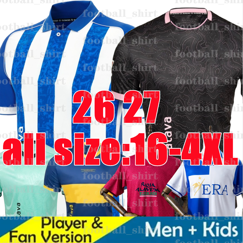 26 27 Deportivo Alaves soccer jerseys 2026 LEJEUNE DUARTE ABQAR RIOJA SYLLA DE LA FUENTE ALKAIN 1998 99 00 01 02 Retro Home Classic Vintage mens kid