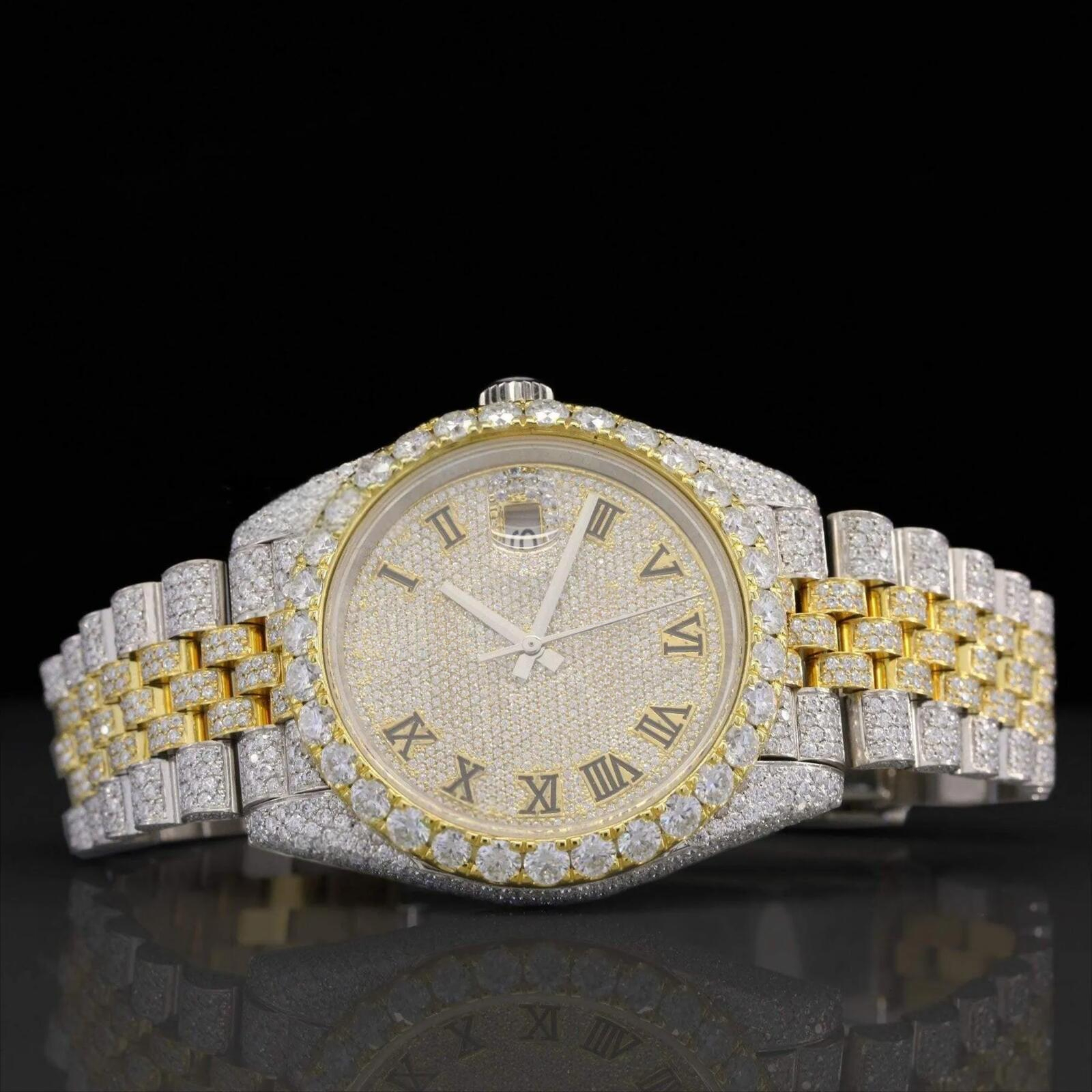Moissancite star grand cadran bracelet montre pour hommes style hip hop les personnes qui réussissent portent des accessoires pour mettre en évid