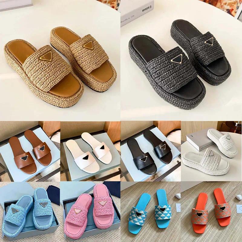 Designer Sandals Women slippers Luxury shoes Flat Slides Summer genuine leather Outdoor Bath Beachwear Slippers Black White pink sliders