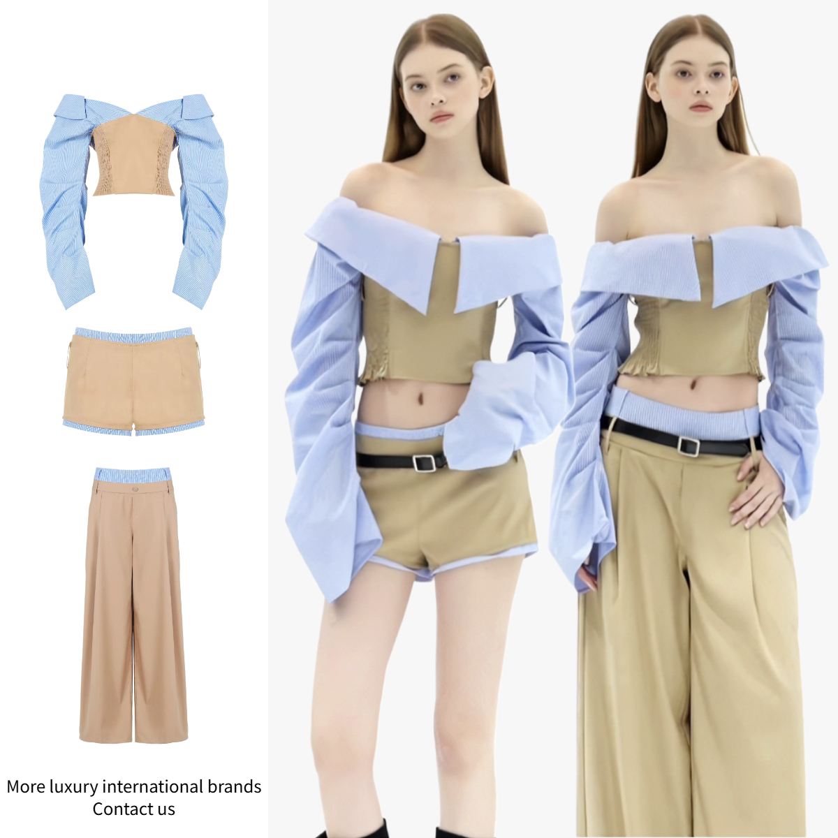 Future Urban Techwear Slash cou épissé 2 pièces ensemble femmes Y2K chemise à carreaux pantalon droit It Girl tenue Vintage tenues de créateurs d
