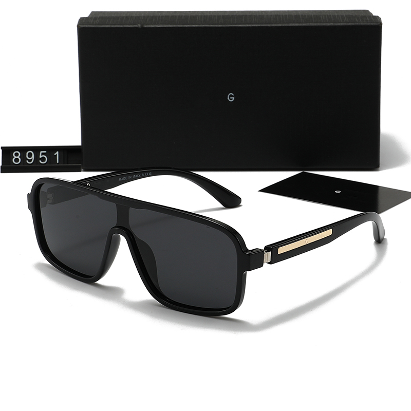 Designer 8951 Lunettes de soleil carrées une pièce classiques UV400 coupe-vent nuances de luxe boîte d'emballage complète lunettes pour hommes co