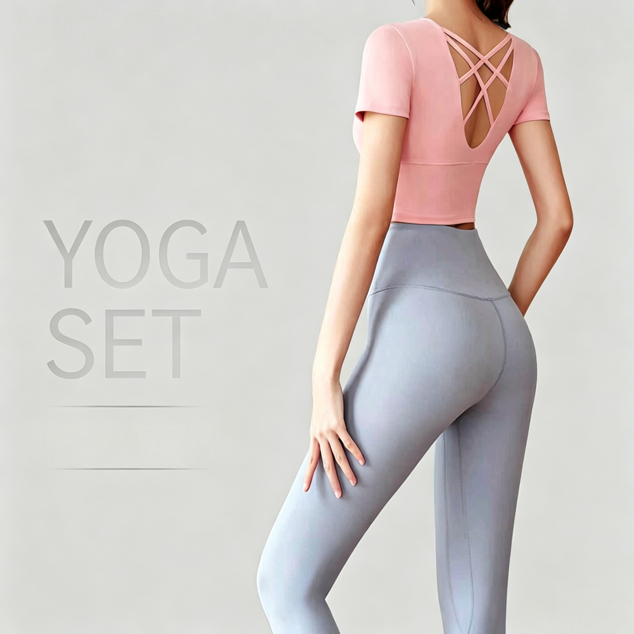 ensemble de yoga à capuche pour femme comprenant un pantalon de yoga moulant pour femme avec un t-shirt court assorti