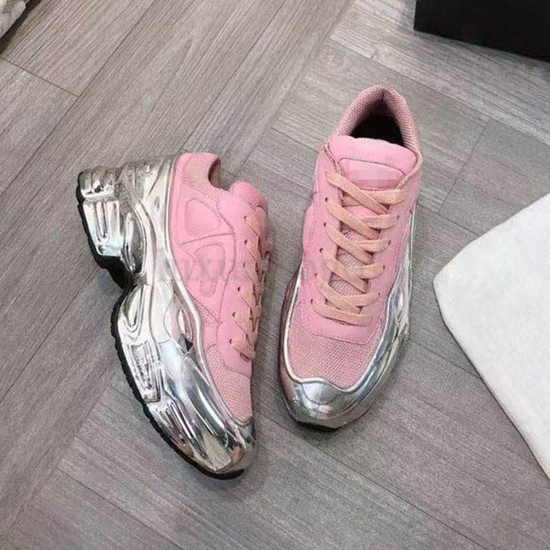 Men Women Silver Low shoe Cut Chunky Dad Sneakers Mesh Leather Mixed Upper Silver Base Lightweight Non Slip All Match Casual Shoes Black Pink White
