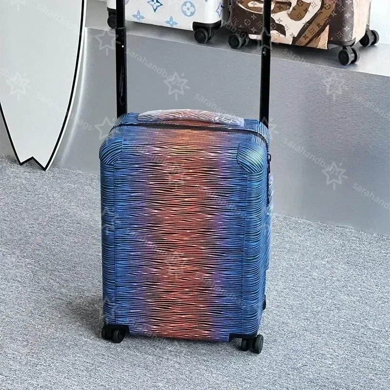 10A top Quality Designer Suitcase Genuine Leather Suitcases Flower Design 20 inches Luggage with wheels Luxury Boxes Travel Bag Boarding Password