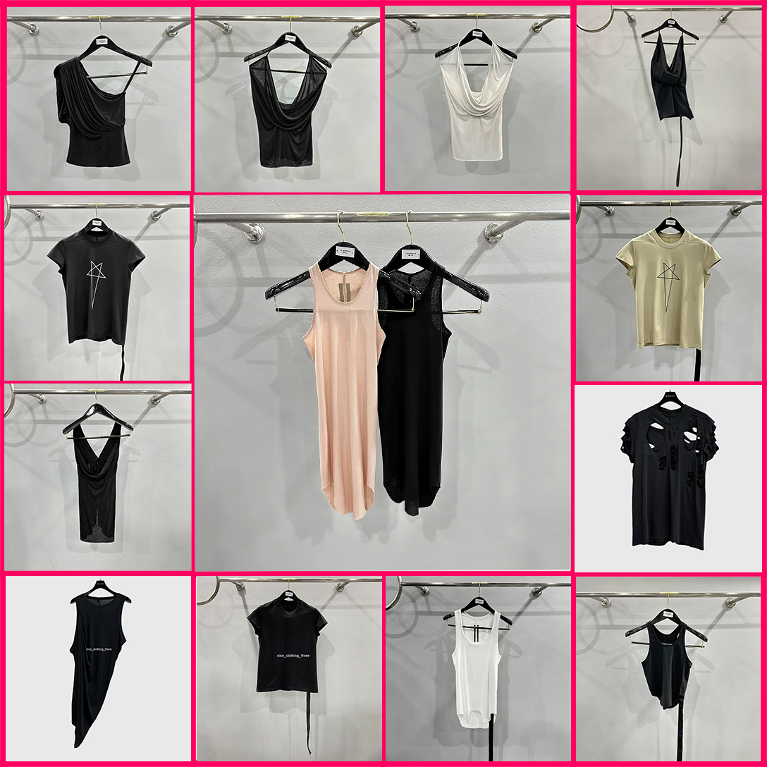 rick OWEN Womens t shirt shorts Mens Long skirt shirts Sleeve Streetwear summer short men shirts Luxury Shorts Crew Neck Cotton shirt asian