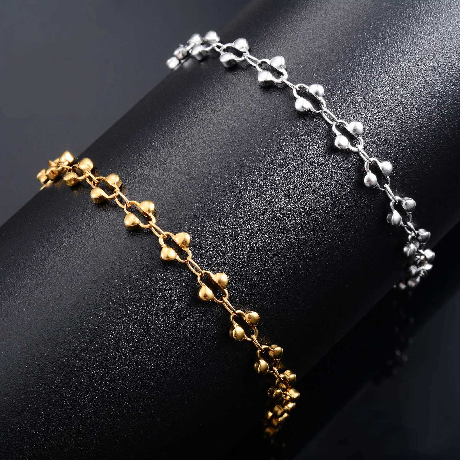 Chain cable Bracelet 5Mm Wide Women Stainless Steel Bangle For Hand And Foot Ankle Chain Ladies Girl Anklets Jewelry Accessories Her Gift Link
