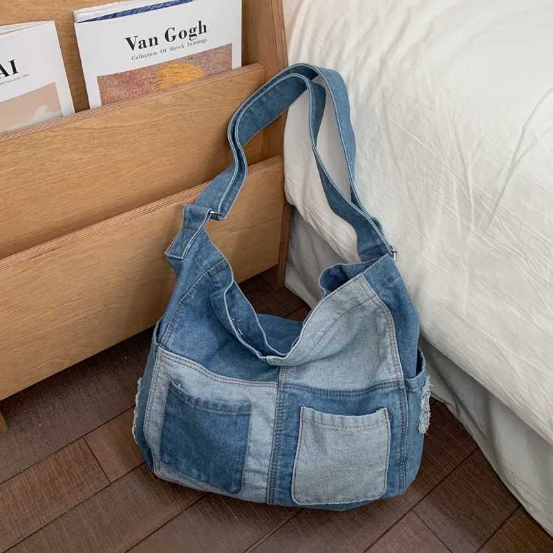 Women Fashion Crossbody Bags Large Capacity Casual Denim Shoulder Korean Style Comfortable and Versatile Texture Storage Bag X260706
