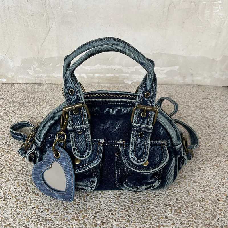 Luxury Designer Jeans Women Shoulder Small Washed Denim Female Crossbody Bags Fashion Lady Purse and Handbags Blue Satchels X260706