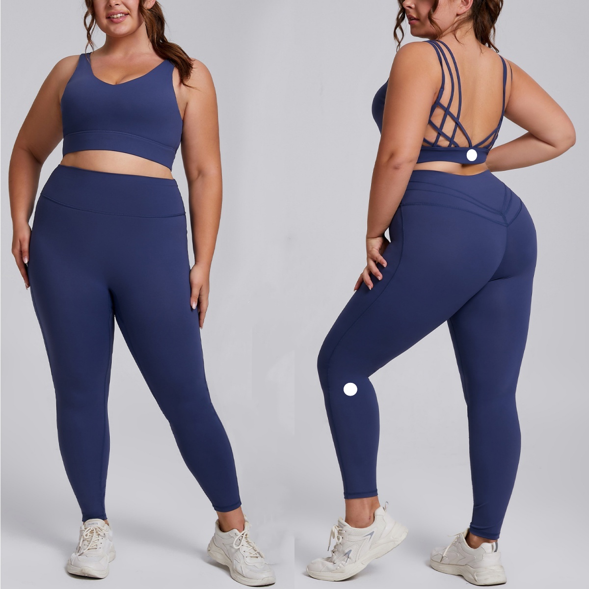 UU-L6224 Vêtements de Yoga grande taille pour femmes, respirant, grande taille, soutien-gorge de Sport, pantalon droit, ensemble de gymnastique,