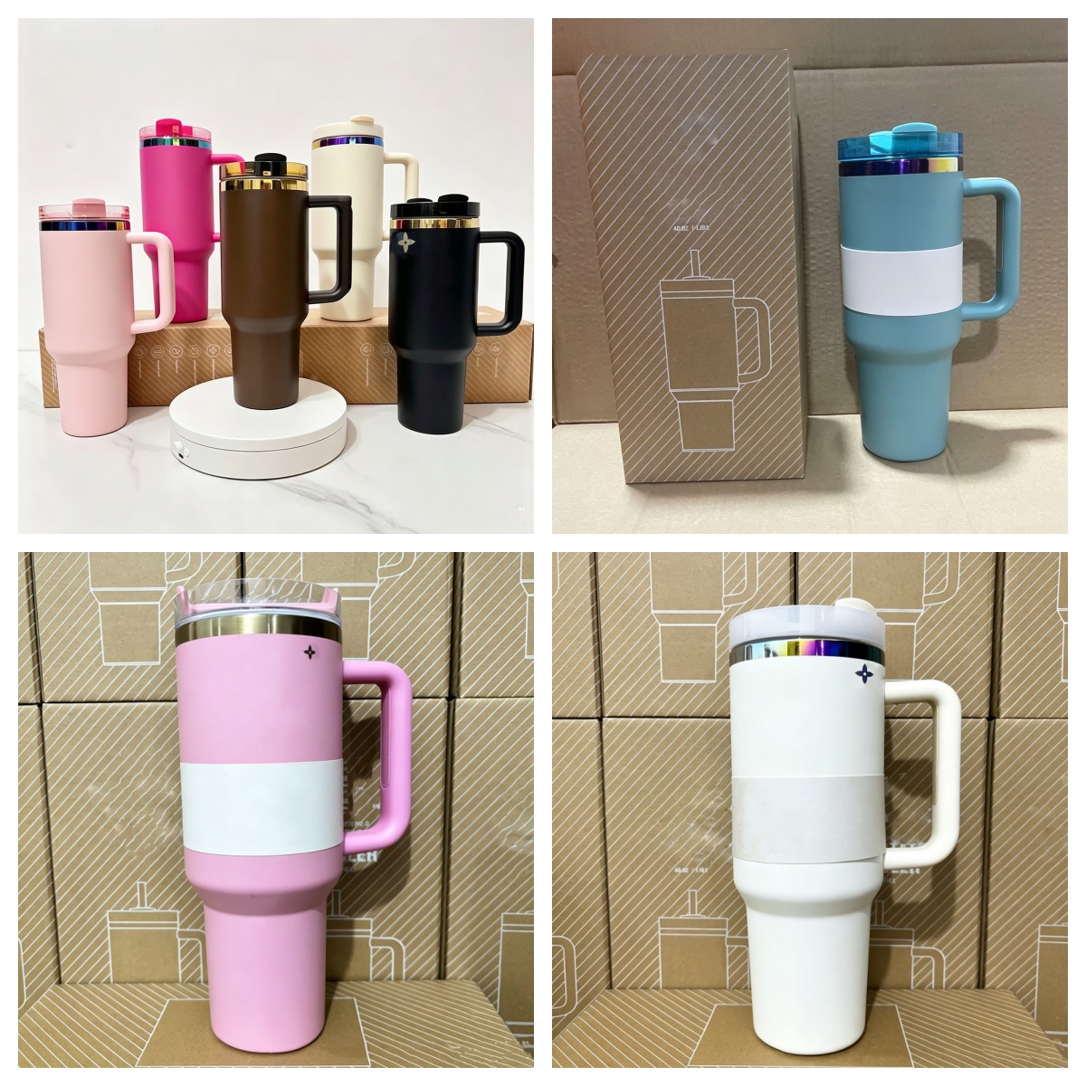Fashion Hot Sale Water Bottle 40oz Stainless Steel Cup Handle Lid and Straw Insulated Cup Christmas Gift Birthday Gift With Logo-image-1073894303