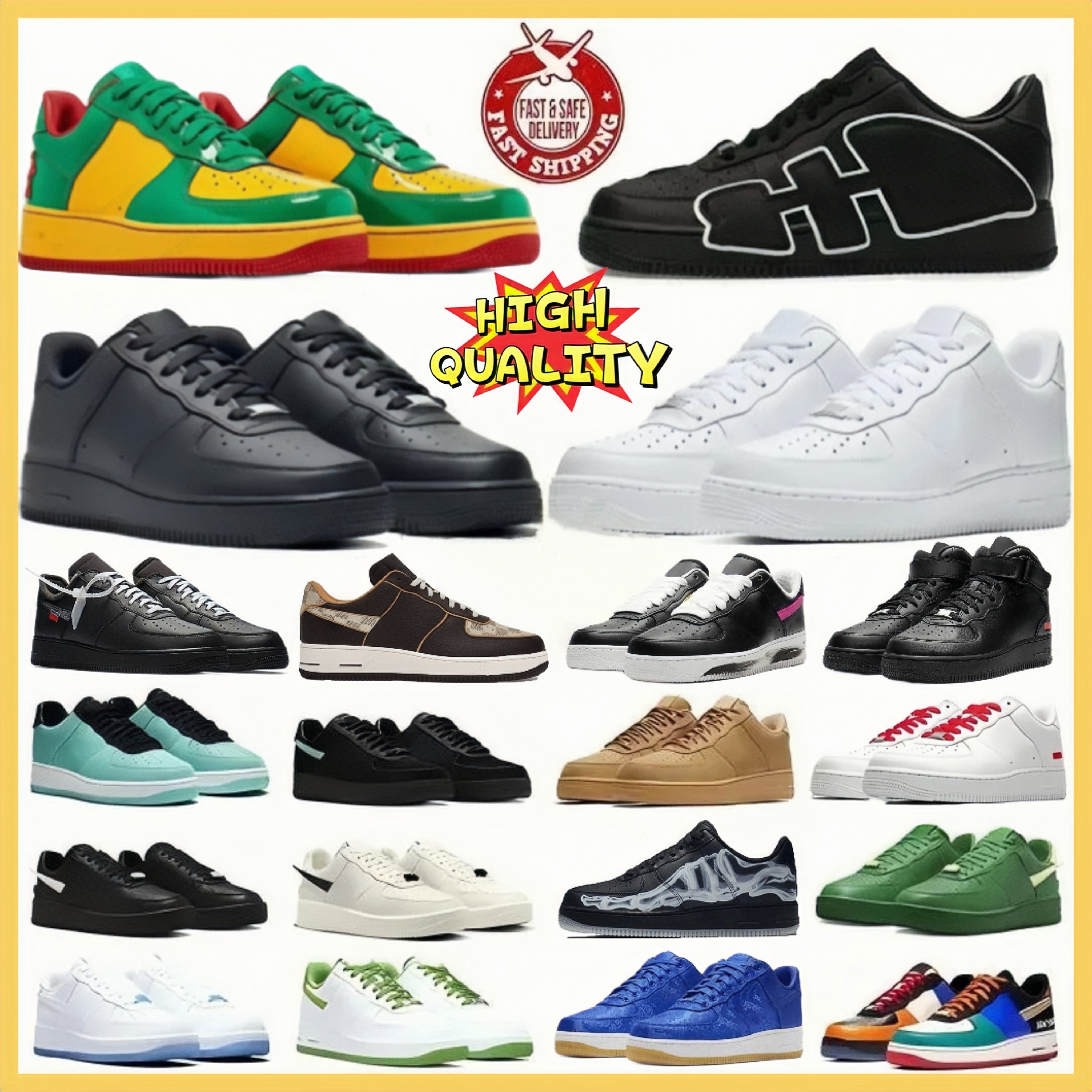 Retro Designer CPFM Men One Casual shoes skate Low Sneakers Women Skeleton S White Black Brown Gum Mocha Grery Blue Pink Green Yellow Branded Traine