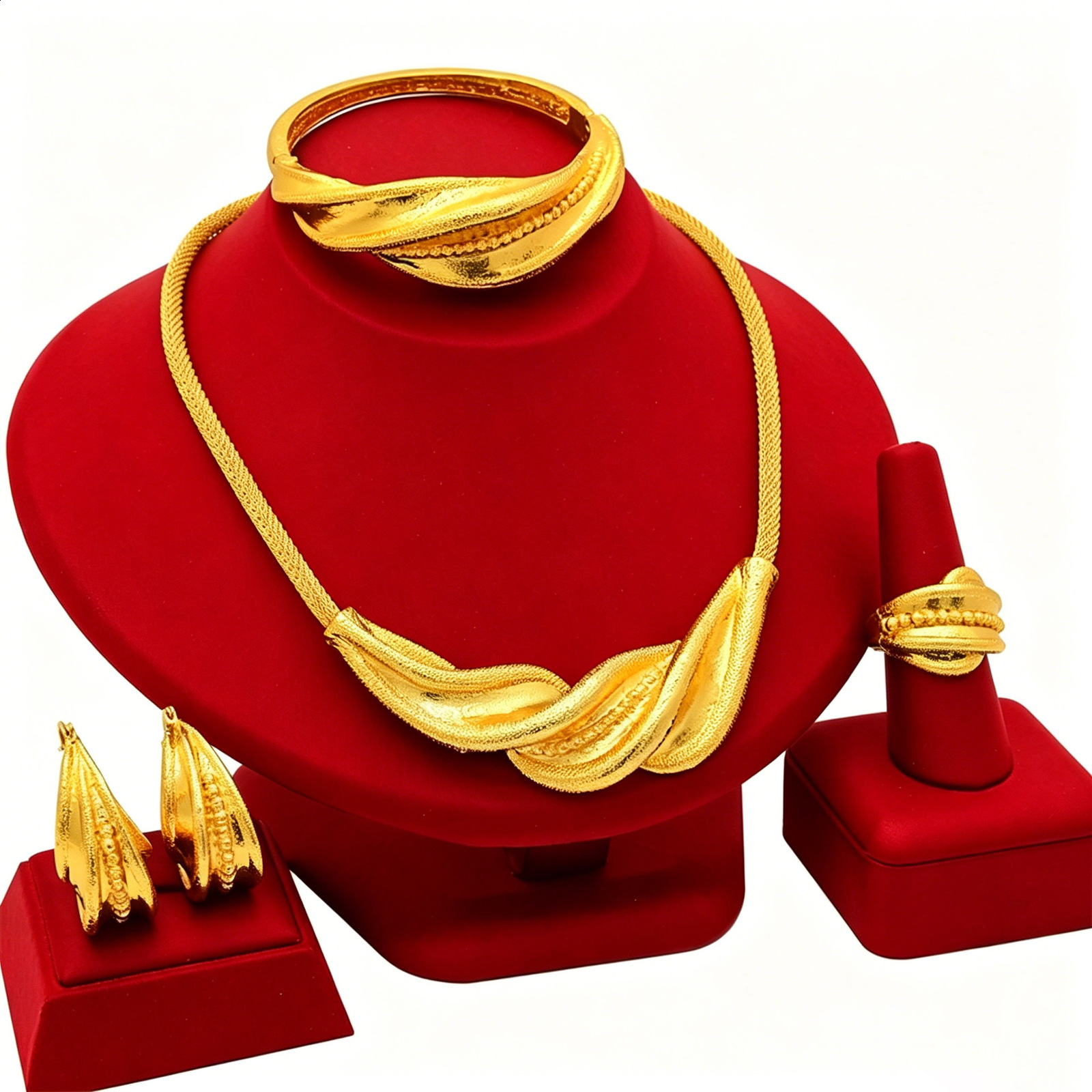 Necklace And Earring two piece Set EMMA Fashion Trend Large Necklace Earring Italian Style Jewelry Set African Nigerian Womens Mom 2Pcs Jewelry
