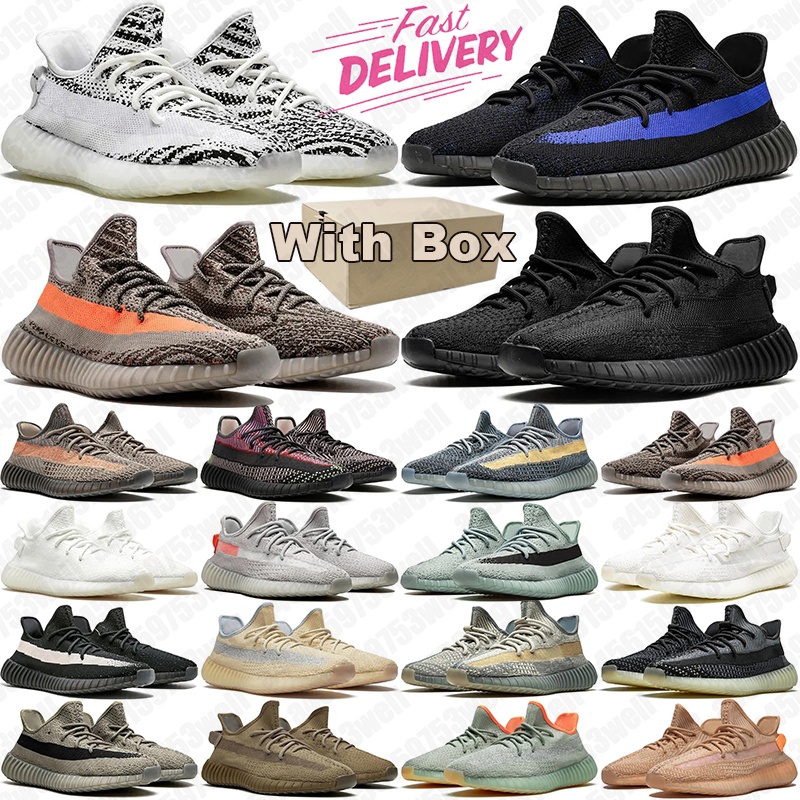With Box Free Shipping 350 350s v2 Running Shoes Designer Sneakers Mens Trainers Onyx Dazzling Blue Cream Black White Bred Talon Women Men Outdoor S