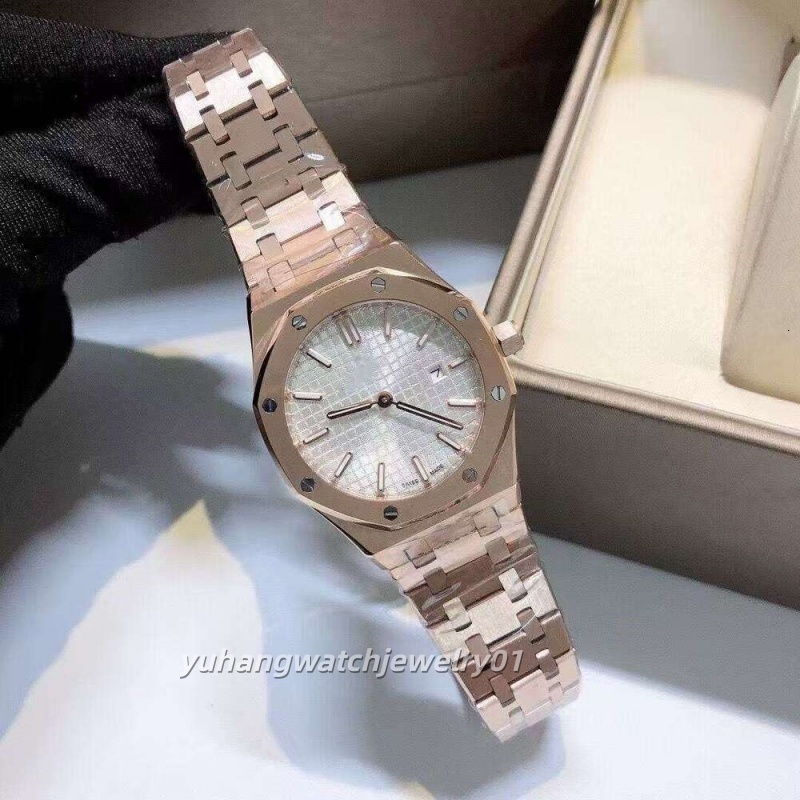 Luxury Watch women designer Rose Gold Octagonal Wrist Watch Diamond Bezel Mother Of Stainless Steel Bracelet Waterproof