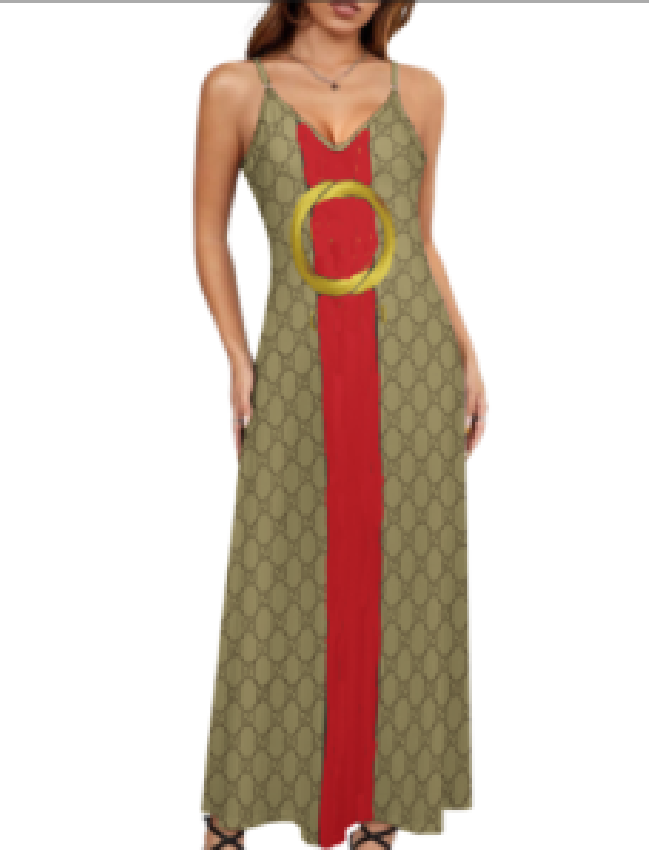 Casual Dresses Women Holiday Beach Print Maxi Dress Sexy V-neck Spaghetti Strap Long dress Party Elegant Office Lady loose Vestidos S-4XL