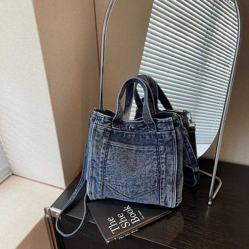 New Korean Style Crossbody Bags Casual Minimalist Washed Denim Handbag Niche Design Versatile Textured Single Shoulder Bag X260706