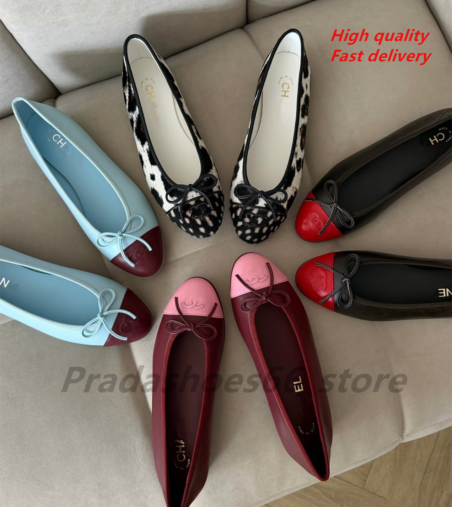 Paris Ballet Flats Classic Shoes Women Basic 2026 Leather Tweed Cloth torys Ballet Shoe cc Fashion Luxury brand designer Women Mesh Gauze quilted Sh