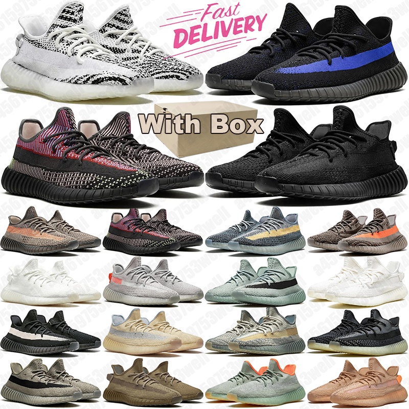 With Box Free Shipping 350 350s v2 Running Shoes Designer Sneakers Mens Trainers Onyx Dazzling Blue Cream Black White Bred Talon Women Men Outdoor S