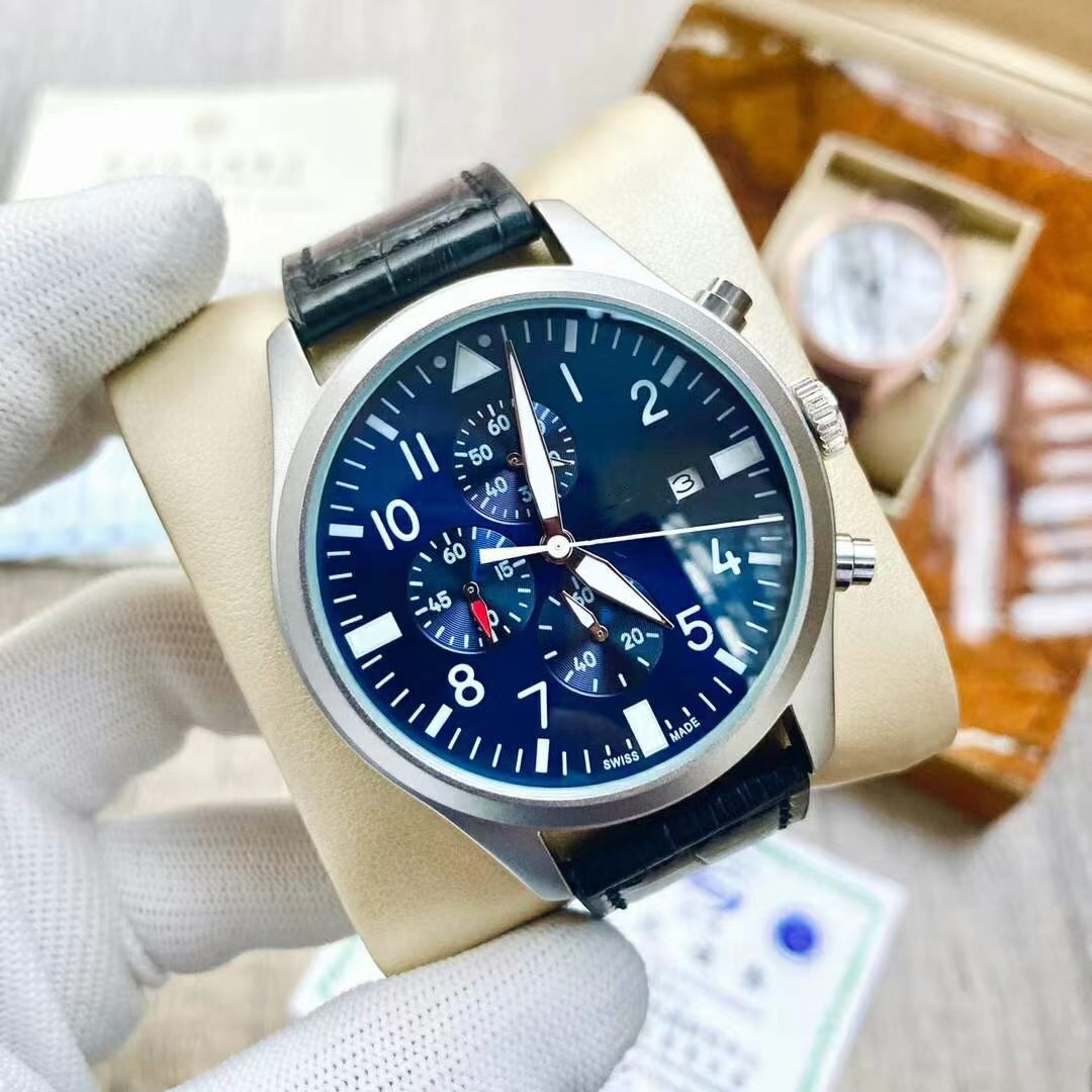 2026 Men IWCity Luxury fashion PILOTSity Quartz bracelet watch women stainless steel leather rubber watch strap working wristwatch High quality desi