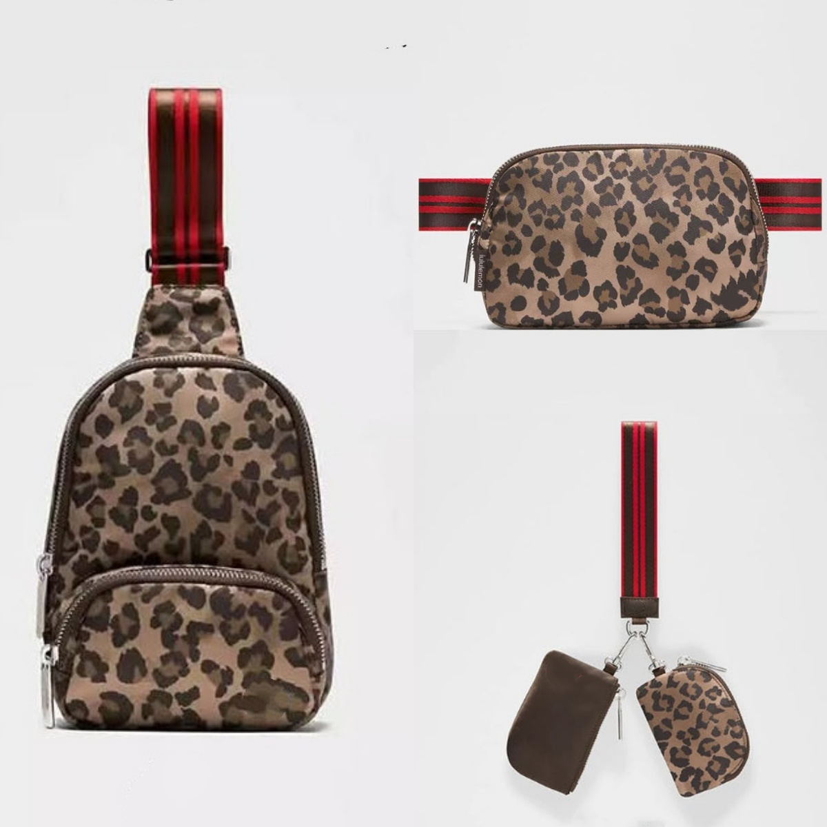 L6226-UU 2026 New Fashion Portable Waist Bag Women's Sports Yoga Bag Leopard Print Travel Key Bag High Value Crossbody Bag