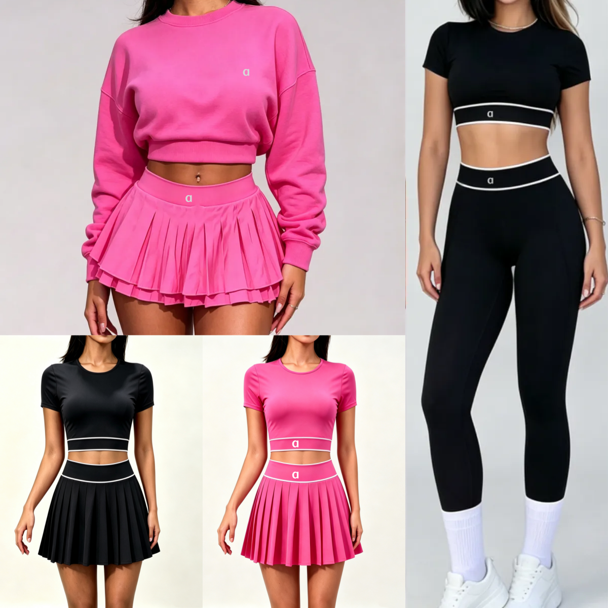 2494AO Ensemble de robe de tennis respirant à séchage rapide avec pantalon de sécurité pour vêtements de fitness Jupes de tennis Ensemble de yoga