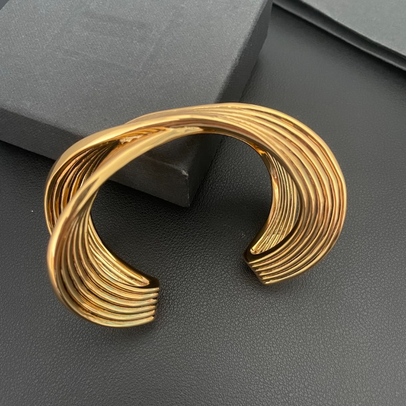 New Designed women Retro geometric X metal bracelet 18K Gold plated Designer Jewelry