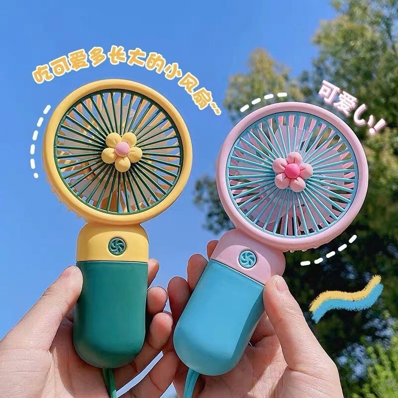 vente chaude transfrontalière poche petite fleur dessin animé USB bureau Mini ventilateur Portable étudiant cadeau en gros