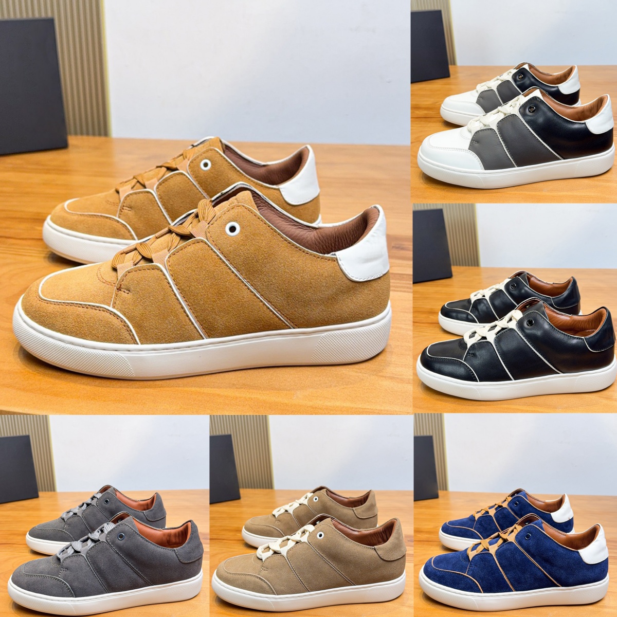 1A zegn shoe Quality designer Premium Suede Zignas Men Retro Business Luxury Genuine Leather Low Top Casual Skate Sneakers Handcrafted Comfortable W
