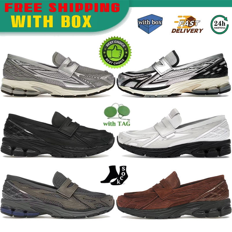 With Box New Designer Shoes Men Women 1906L Junya Loafers Low Sneakers Classic Silver Metallic Cream Black Suede Rich Oak Mens Womens Daily Outfi