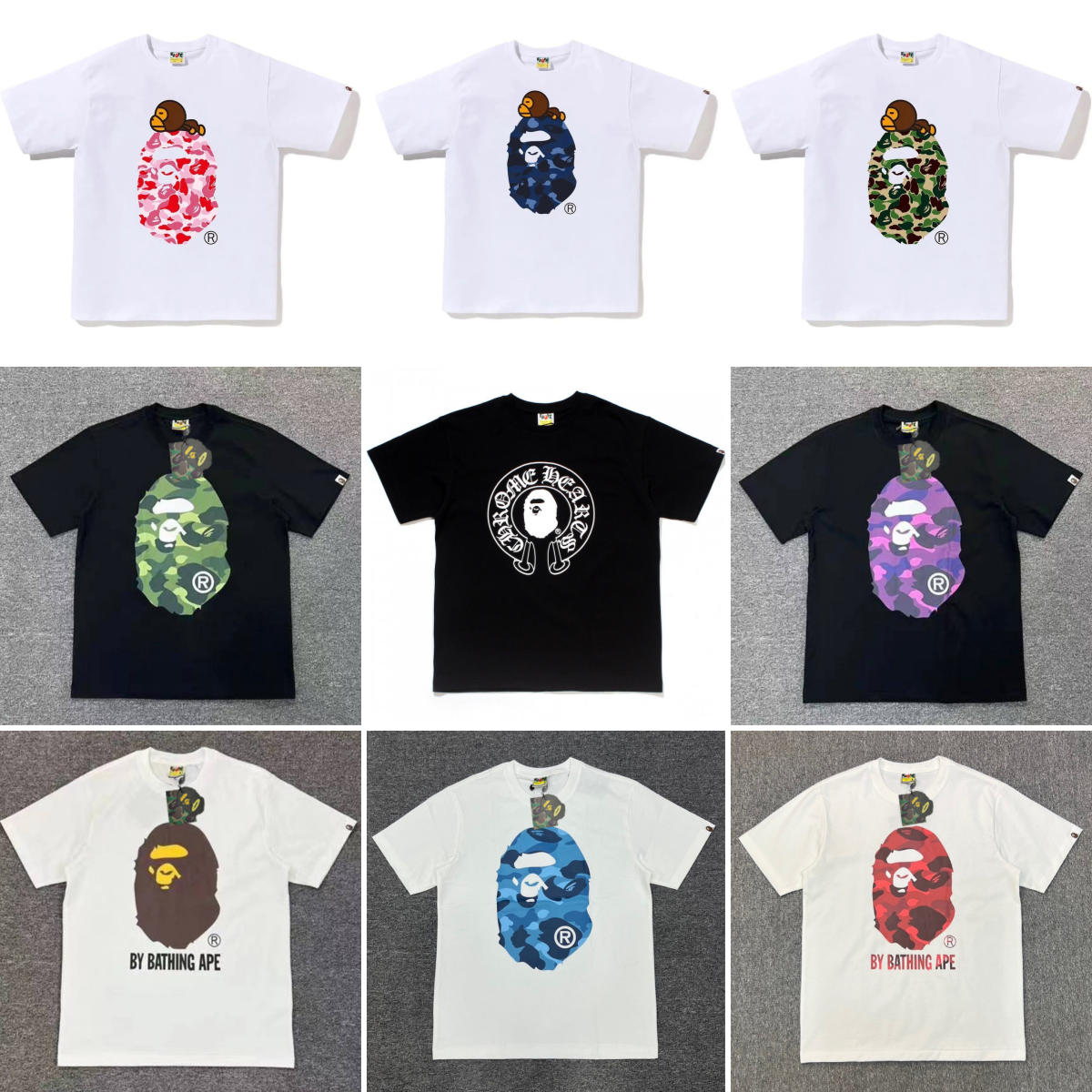 bape shirt Designer shirts tee Mens Designer T Shirts High Street Cotton Ape T-Shirt Graffiti Sportwear Fashion Bathing Ape Shirt Hip Hop Clothes-image-1109631058
