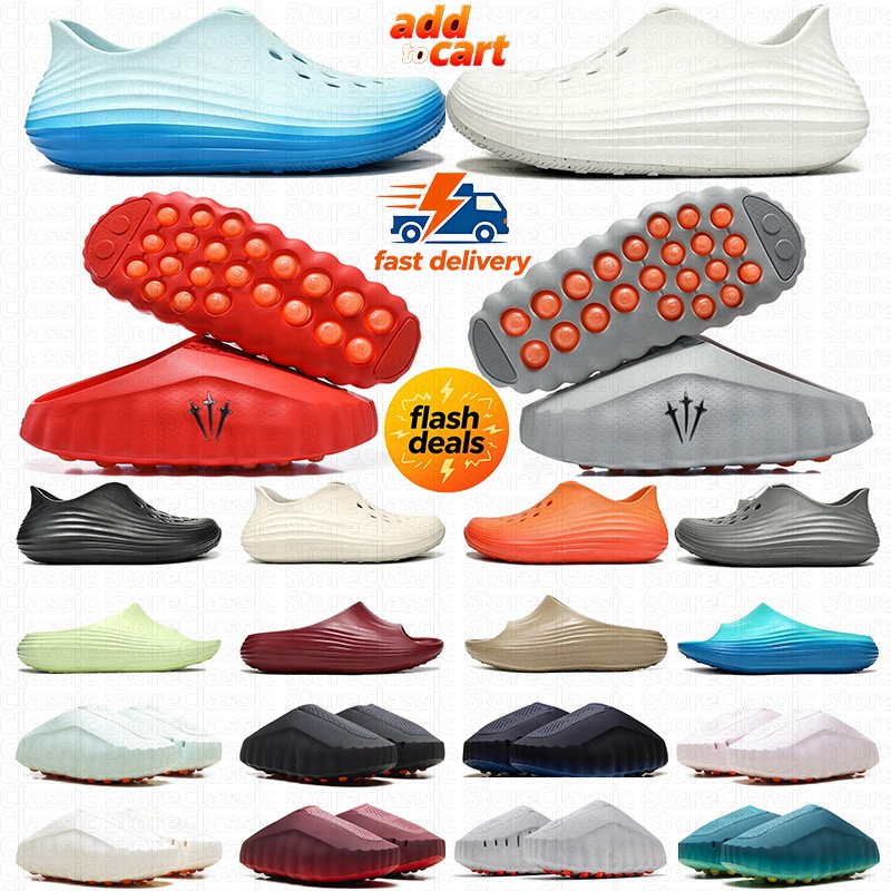 with box designer calm mule slippers slide Vista Sandal mens sneakers Safety Orange White Black Dark red Green summer slides sliders free shipping