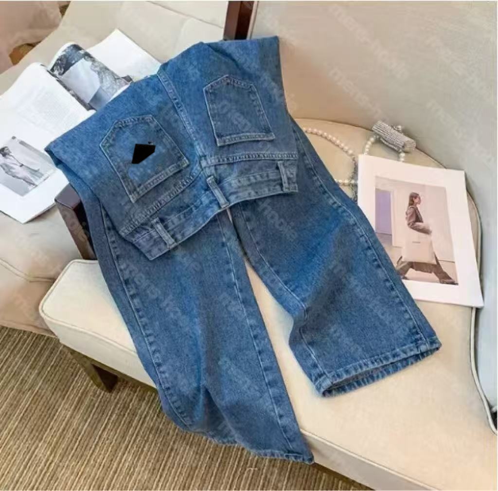 jeans womens designer jean shorts denim pants women designer retro pant classic long Pant Leather Label Straight Trousers Waisted Female Casual Jea