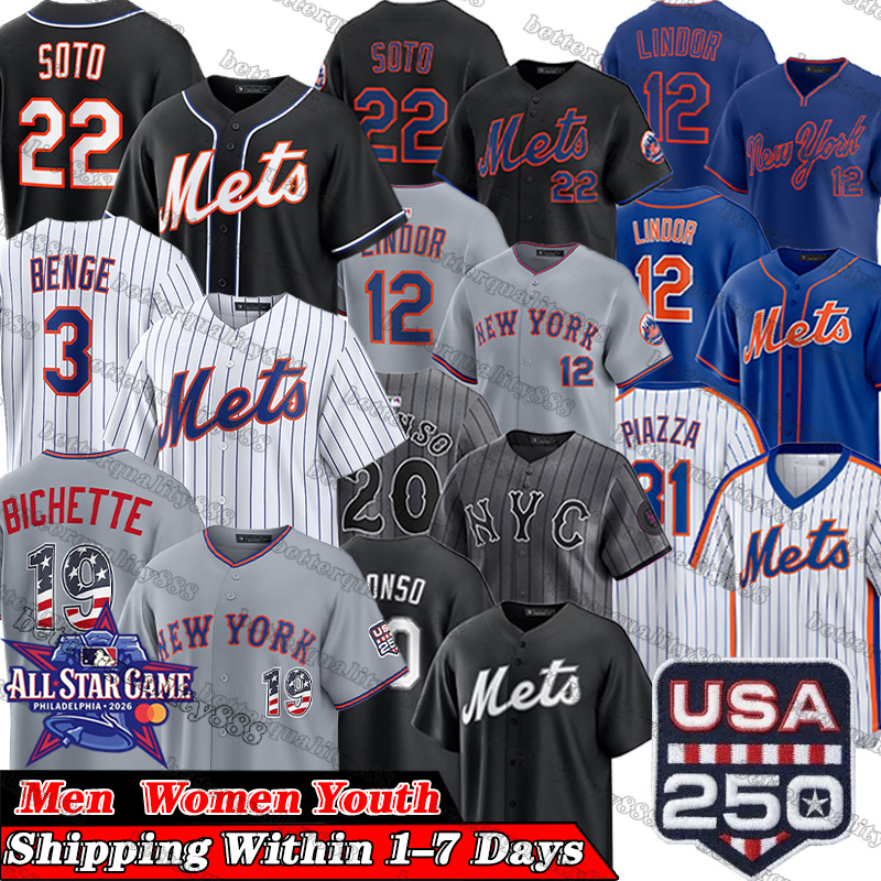 USA250 250. Juan 22 Soto Custom Mets Jersey Francisco 19 Bo Bichette 20 Alonso Brandon 9 Nimmo Jeff McNeil Starling Marte Darryl 18 Strawberry Baseb