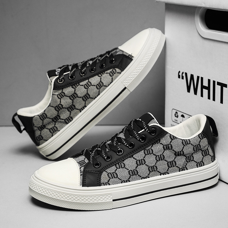 2026 Spring Men's Canvas Shoes Trendy Casual Couple Style Student Korean Version Lace-up Low-top Sneakers