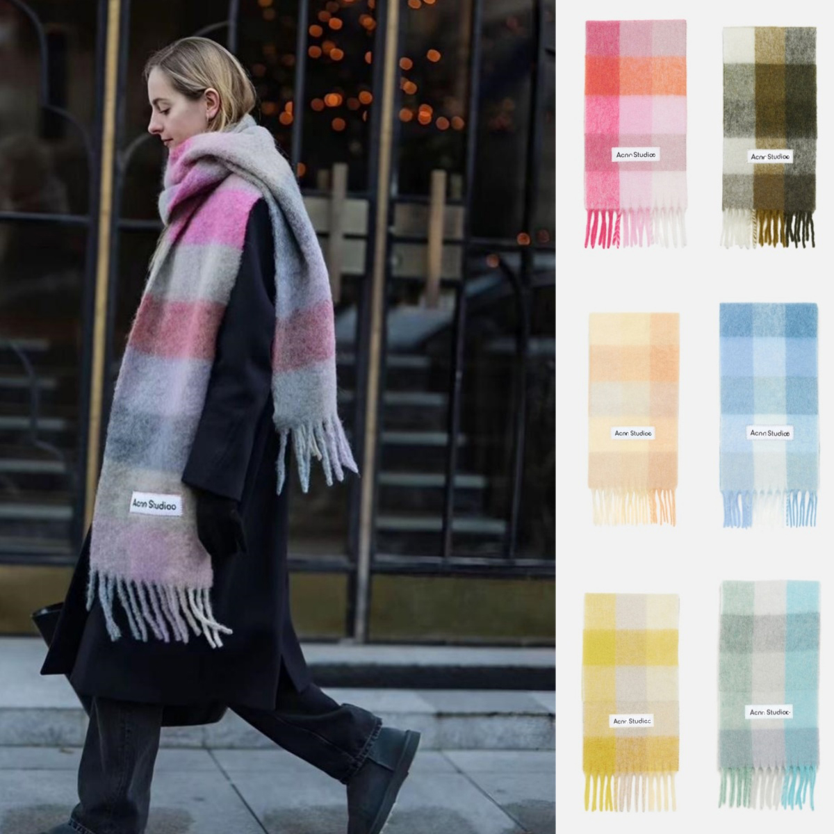 women Ac scarf designer scarf for women classic 100% cashmere wool Scarves winter warm womens mens long scarf wraps high quality Scarves Ac Scarves