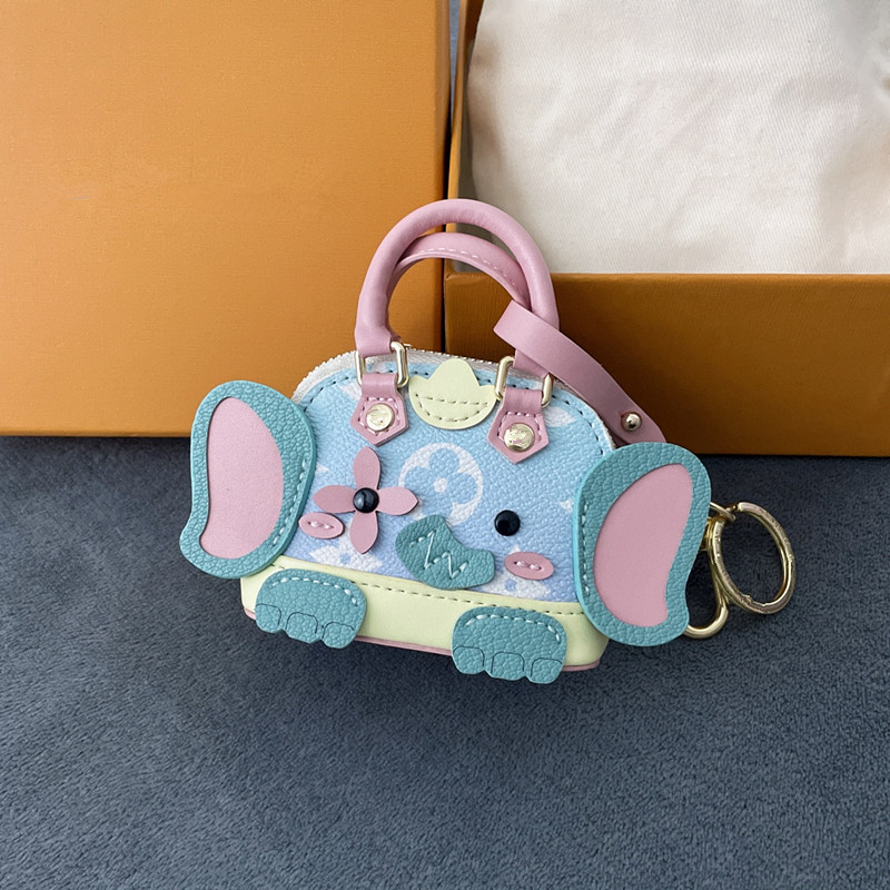 Keychains Lanyards Designer Keychain For Women Charm elephant bag Murakami Monogram Keyring Fashion Mens Key Chain Leather Keychains
