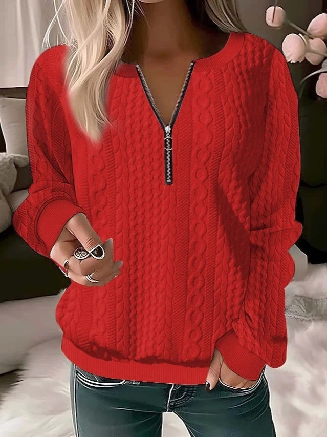 0578 Women's Quilted Sweatshirt Zip-Up Cardigan Jacket Autumn/Winter