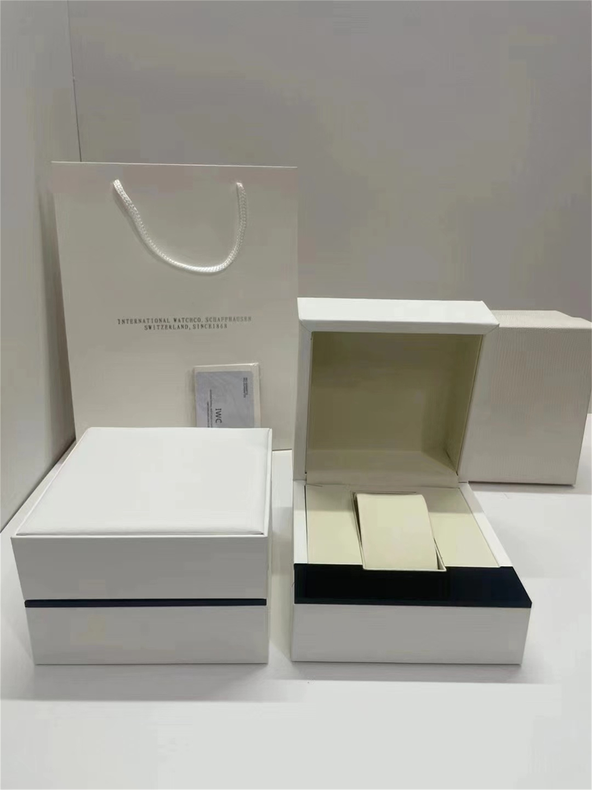 IWCity Box Top Quality Boxes watch Original Box Accessories wholesale montre Watches Booklet Card Tags and Papers In English Swiss Watches Boxes Man