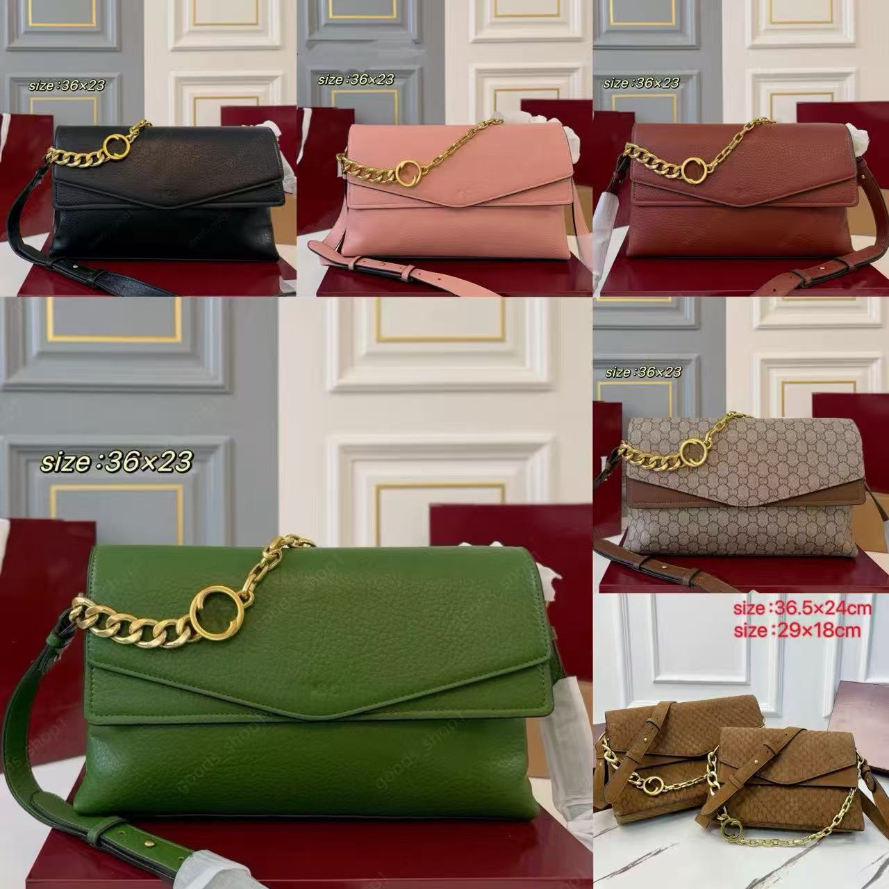 Fashion Blondie Bag Micro Pattern Leather Clutch Bag Round Double G Metal Chain Shoulder Bag Women Designer Crossbody Purse With Extra Belt